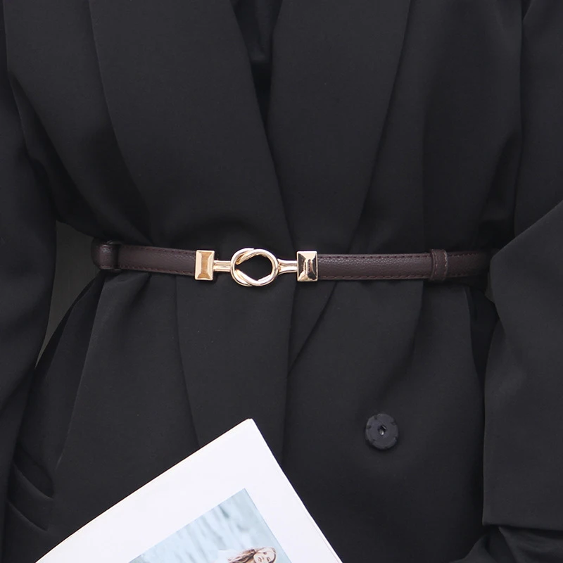 حزام بإبزيم معدني؛ قطعة واحدة من جلد البلوتونيوم النسائي؛ ملحق نحيف قابل للتعديل #2