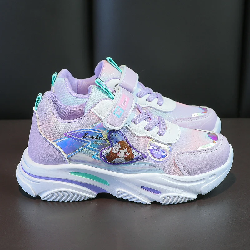 Scarpe sportive da principessa per bambini, Sneakers estive traspiranti per ragazze