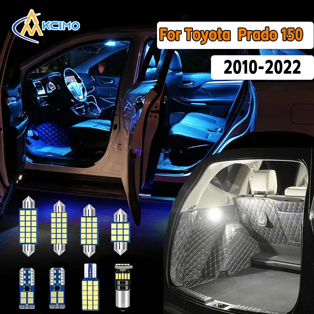 

Canbus LED Interior Light Kit For Toyota Prado 150 2010-2022 Super Bright Dome Map Door Lights Easy Install Bulbs Set