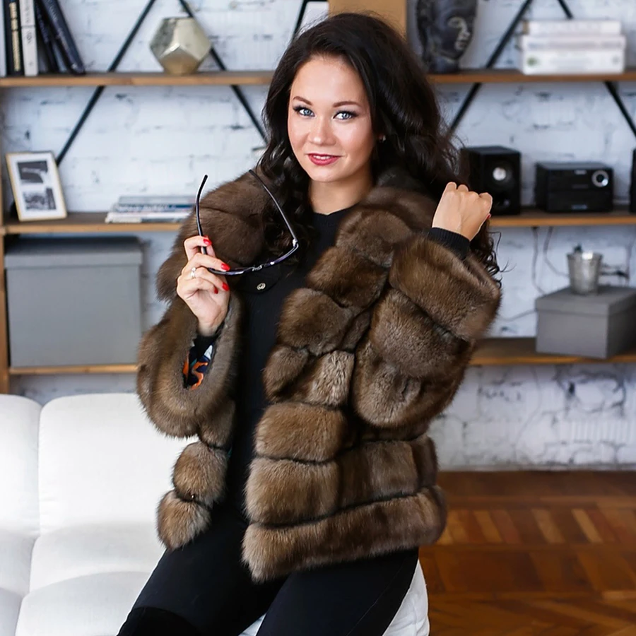 

Fur Coats for Women 2024 Jacket Genuine Fox Fur Coats Luxury Womens Clothes Winter Natural Fox Fur Jacket