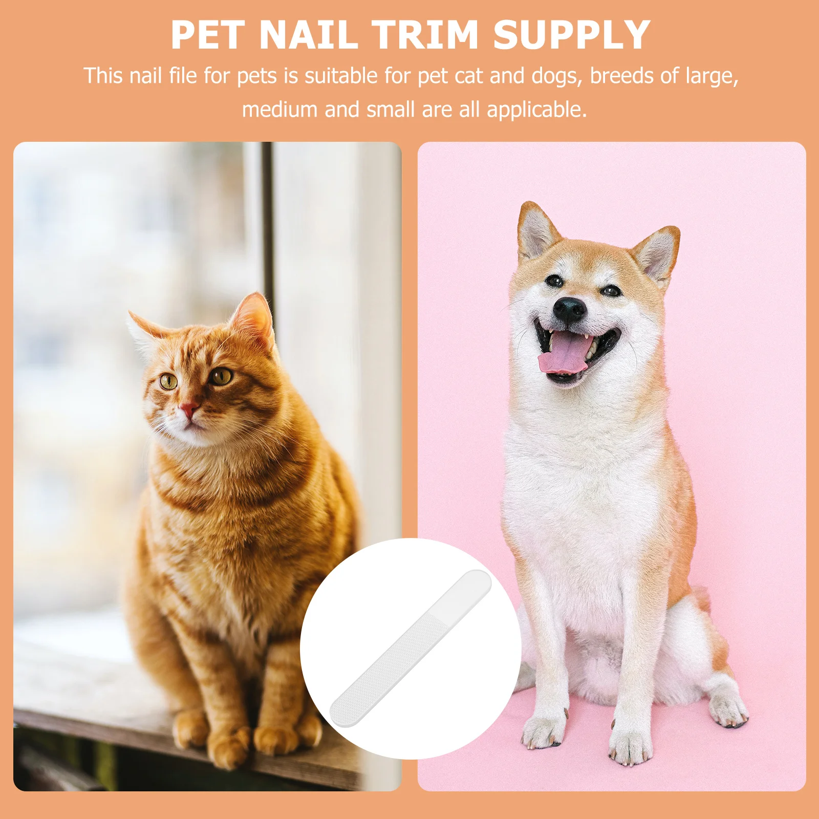 

Pet File For Dogs Cats Small Animals, Portable Lightweight Grooming Tool, Safe Non-Slip Handle, Dog Nail Trim Supply, Cat Nail