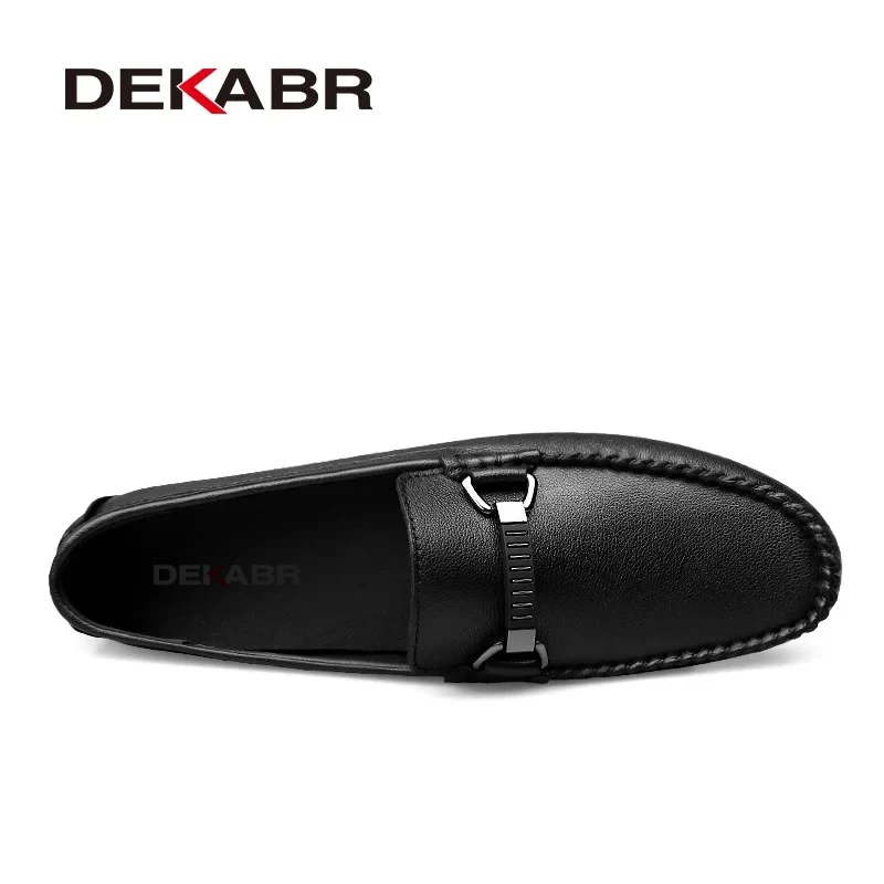 DEKABR Summer Loafers Men Luxury Brand Moccasins Shoes Men Leather Loafers Shoes Slip on Non-Slip Working Office Loafers for Men
