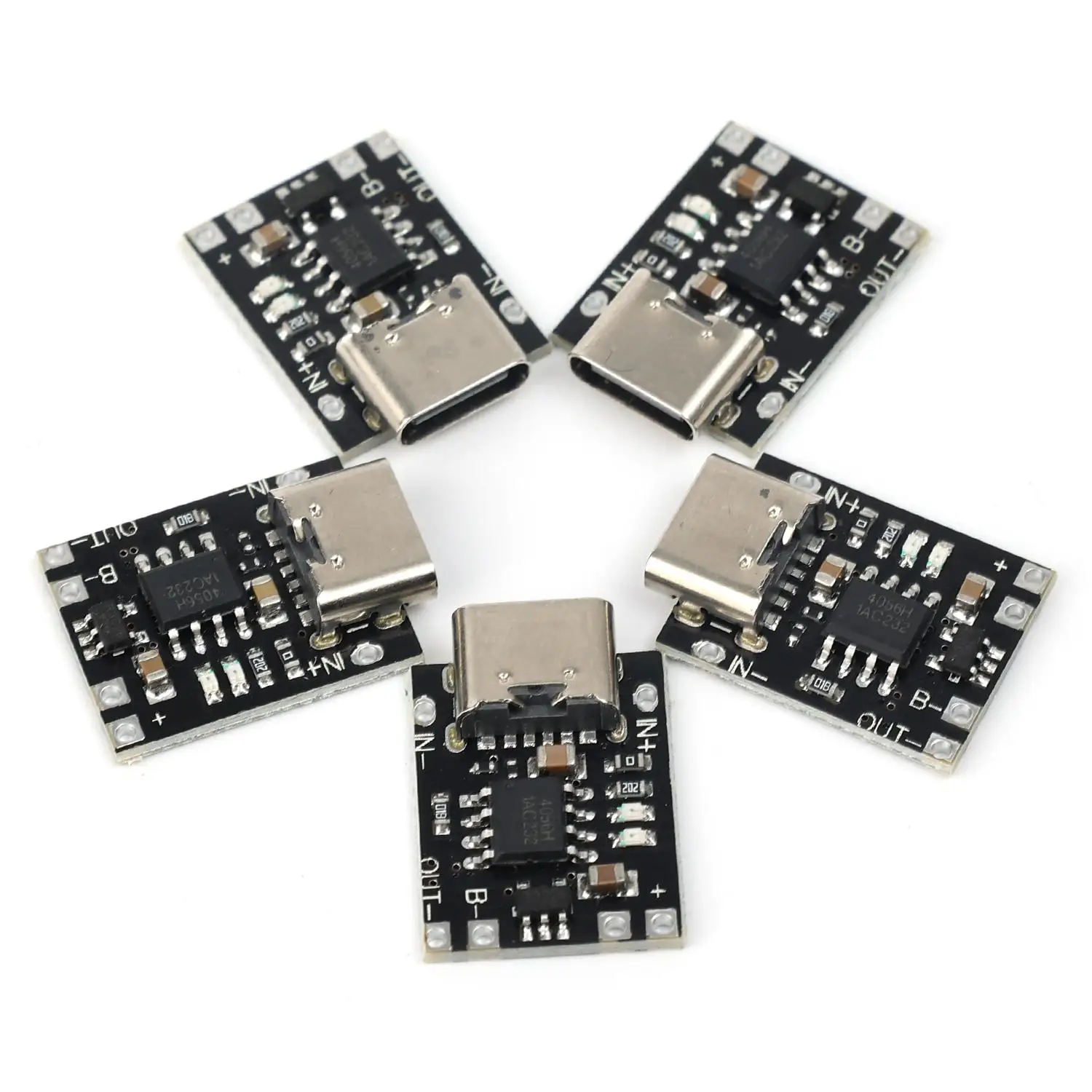 Universal USB Type C Charging Board 3.7V Lithium Battery Charger Board Over Module with Protection Circuit Connectors