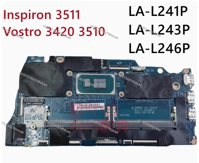 For Dell Inspiron 15 3511 Vostro 15 3510 Laptop Mainboard I3-1115G4 I5-1135G7 I7-1165G7 CN-05PD08 MB