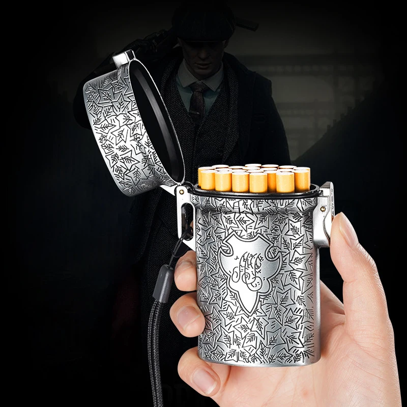 

Ретро портсигар на 20 обычных или 40 тонких сигарет, коробка для дыма, портативный чехол для сигарет с ручной резьбой, инструменты для курения