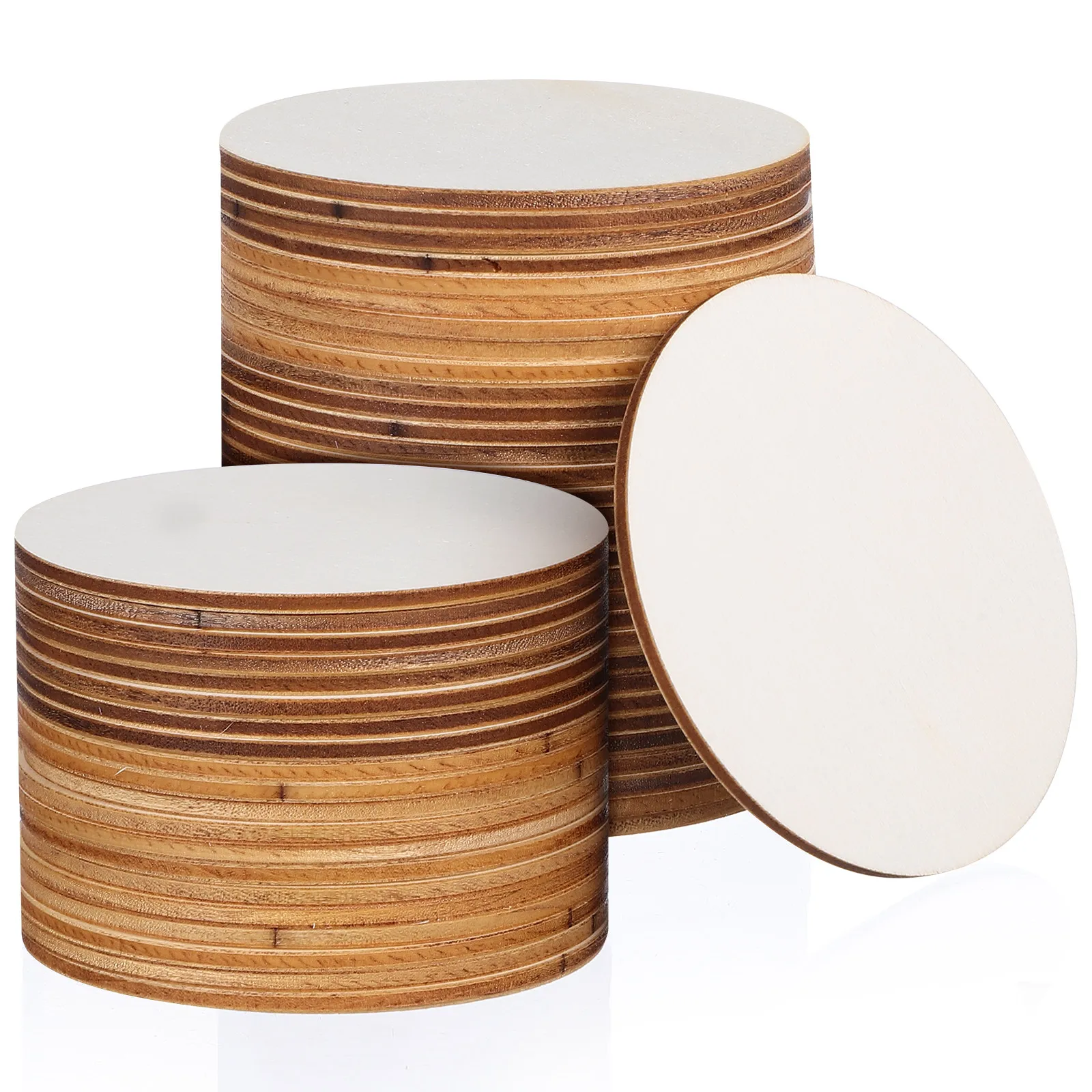 50Pcs Birch Wood Rounds Unpainted Craft Blanks Wooden Discs for Wedding Decor Fall Crafts DIY Bases
