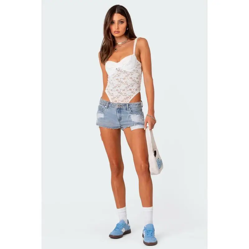 Slim Body Shaping Underwear Cross-Border Overseas Warehouse Low Waist Shorts Style Acrylic Fabric Ladies' One-Piece Suit