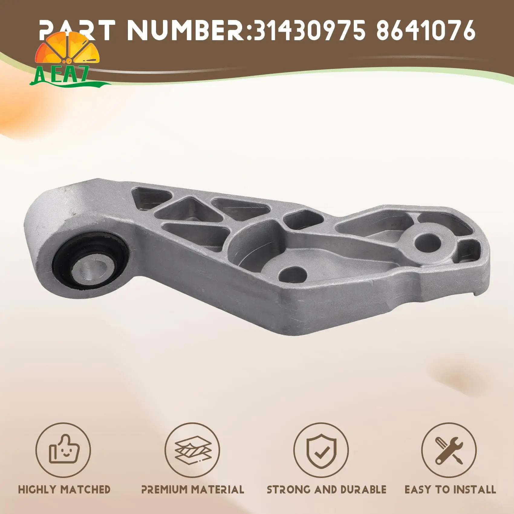 

AEA7-кронштейн крепления двигателя 31430975 для VOLVO S60 XC60 2,0T, монтажный кронштейн 5-цилиндровой коробки передач, крутящий момент 8641076