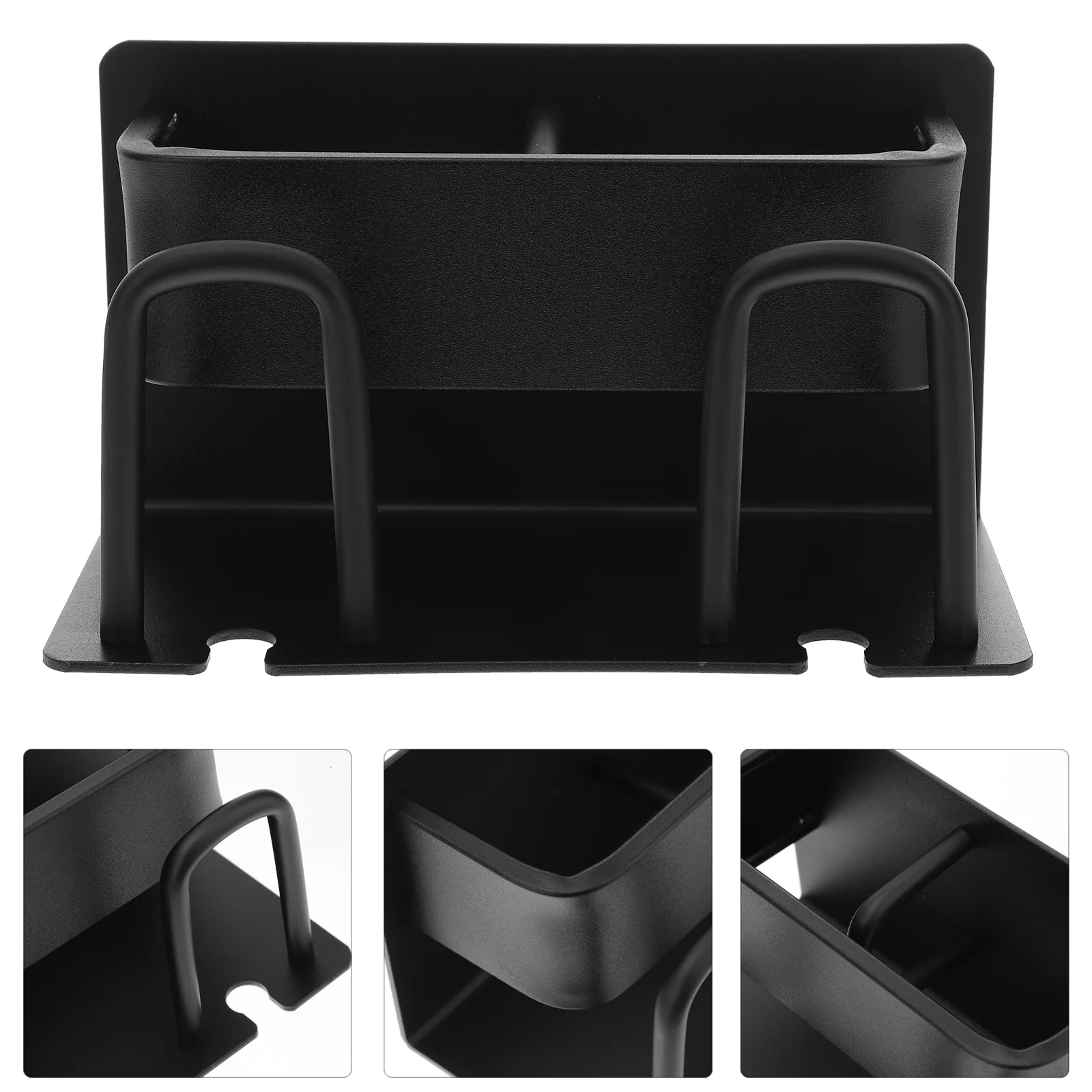 Toothbrush Rack Black Bathroom Accessories Toothpaste Holder Space Aluminum Punch-free Cup