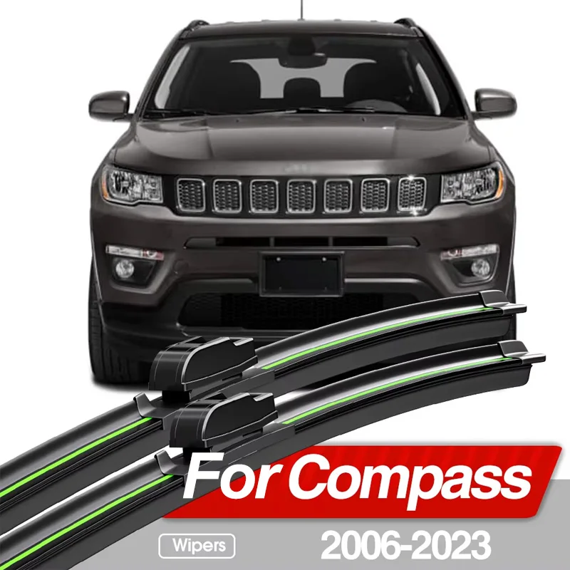 For Jeep Compass MK MP 2006-2023 Front Windshield Wiper Blades 2pcs Windscreen Window Accessories 2007 2013 2015 2019 2020 2021