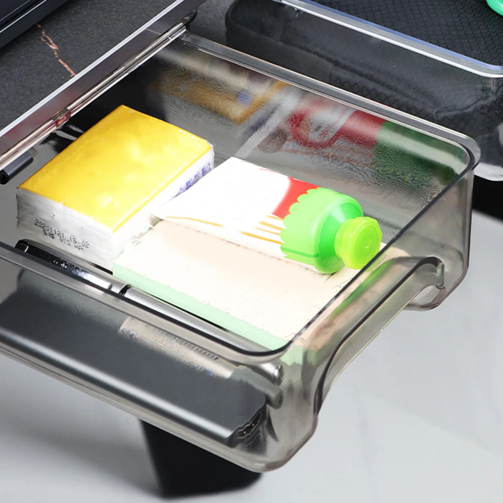 

1Pcs Under Desktop Drawer Organizer Transparent Stationery Holder Hidden Pen Storage Box Under Desk Pencil Organizer Sundries