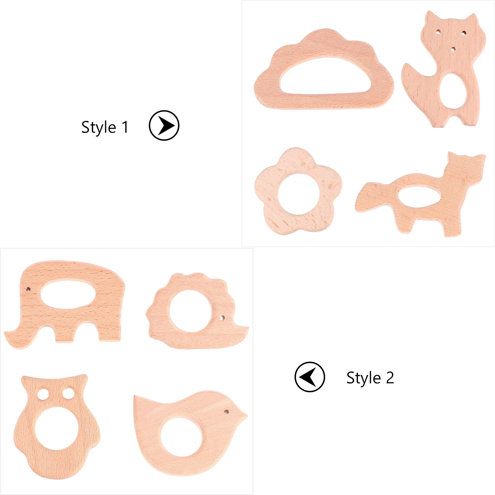 4 قطعة أداة التسنين الطفل عضاضة المولي الخشبية الثلاجة التحفيز الحسي لعبة المولي الطفل أداة التسنين #1