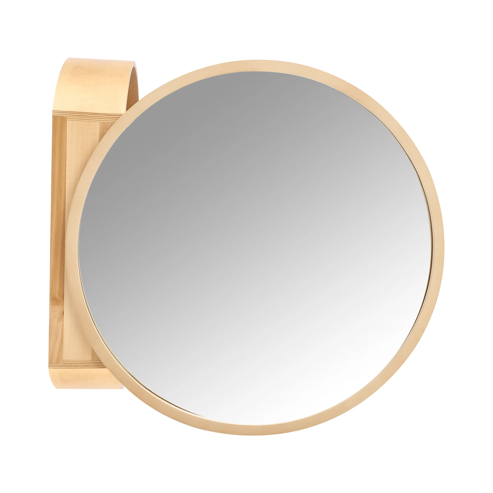 2-in-1 Bathroom Mirror Cabinet Round Wall Mounted Mirror Cabinet for Household