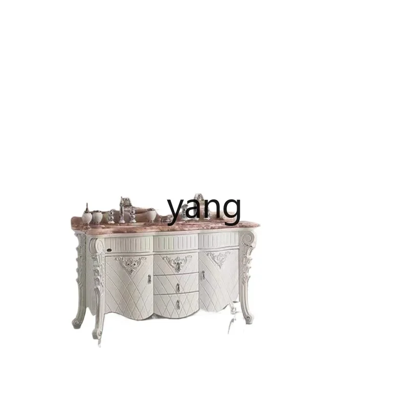 

LH European bathroom cabinet Red oak American washbasin Solid wood hand washbasin Jade countertop