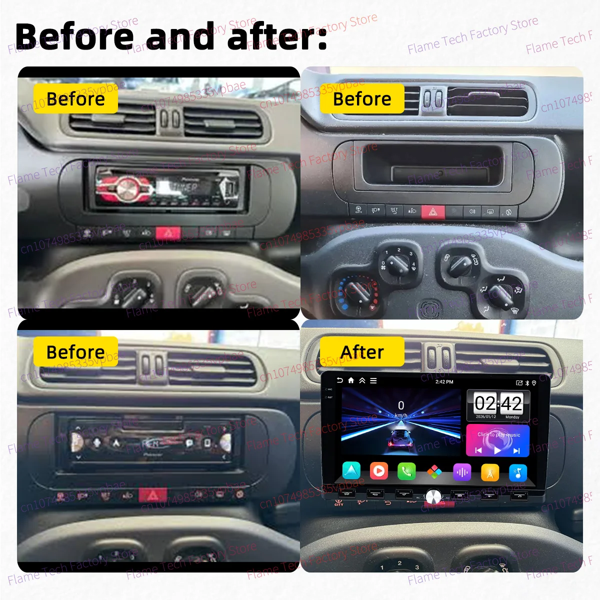 For Fiat Panda III 2013-2024 9