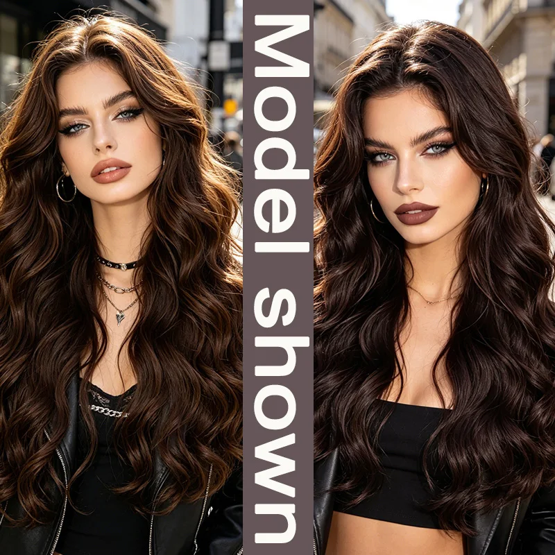 Extensión de cabello sintética de 24 pulgadas con 4 clips, larga, rizada, esponjosa, resistente al calor, aumenta volumen natural 6