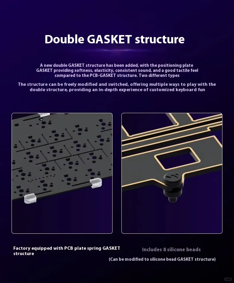 WEIKAV NUT65 Комплект игровой клавиатуры из алюминиевого сплава, трехрежимная прокладка, механическая клавиатура, быстрая разборка, RGB QMK/VIA, ПК-геймер