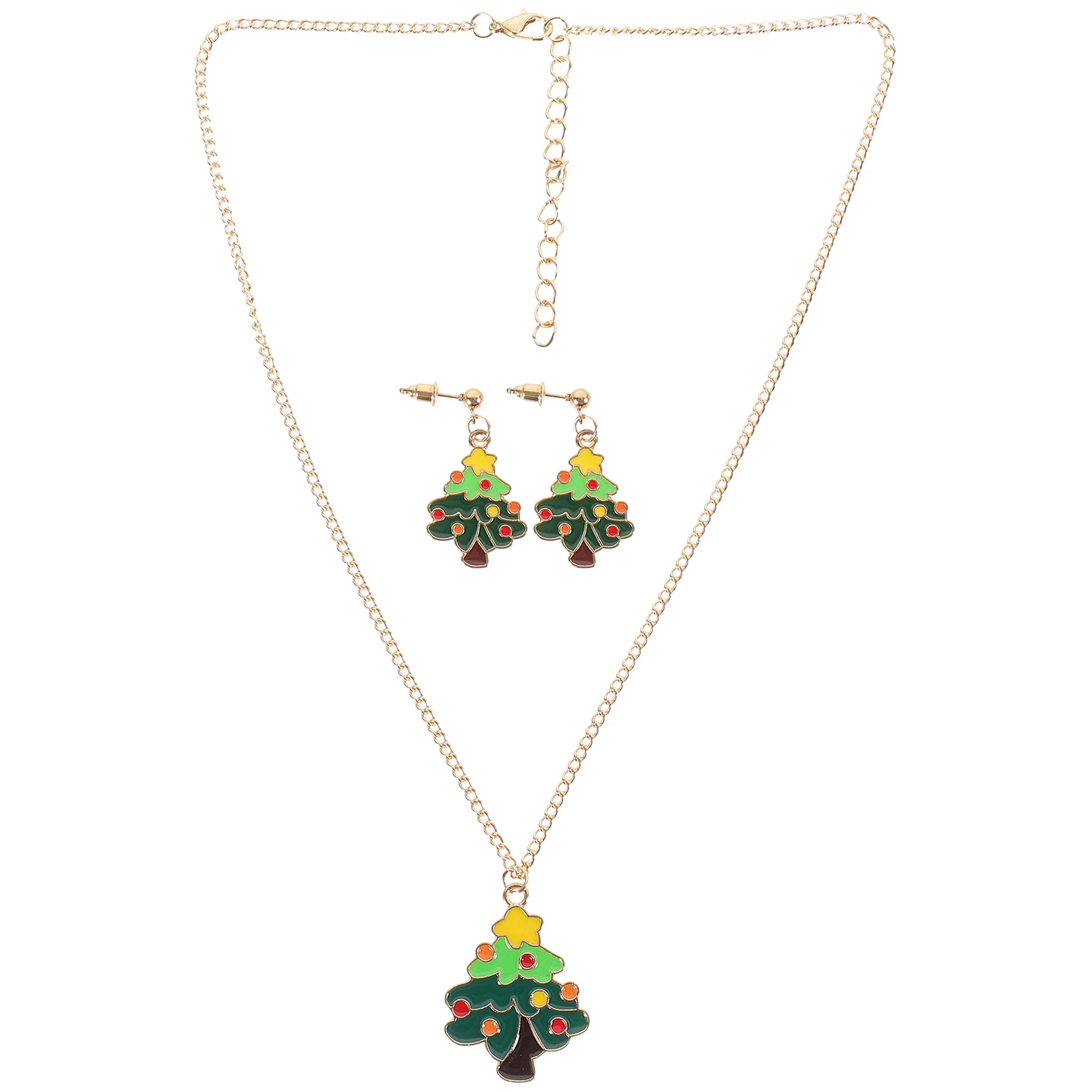 

1 set Christmas Necklace Earrings Set Holiday Dangle Women Trendy Festive Jewelry Teen Girls Toy Accessories Christmas
