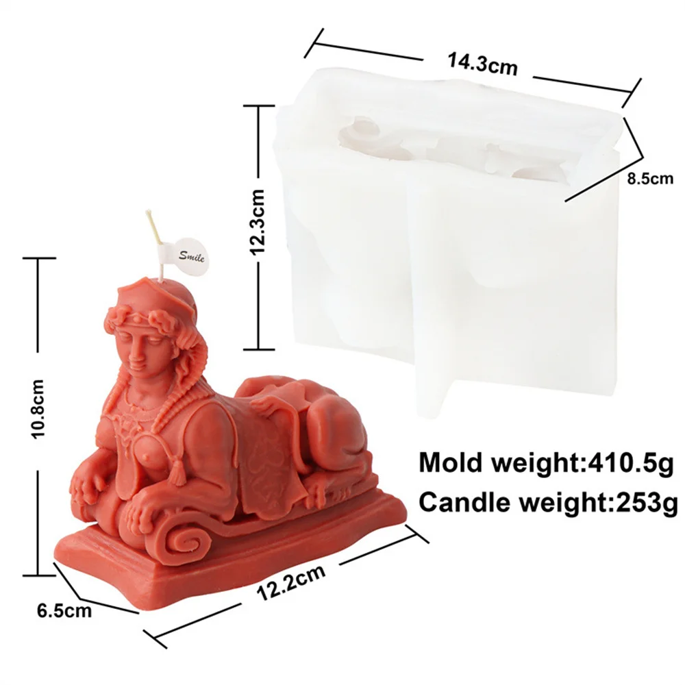 Egyptian Sphinx Head Candle Mold DIY Aromatherapy Plaster Epoxy Resin Mold Crafting Candle Silicone Mould