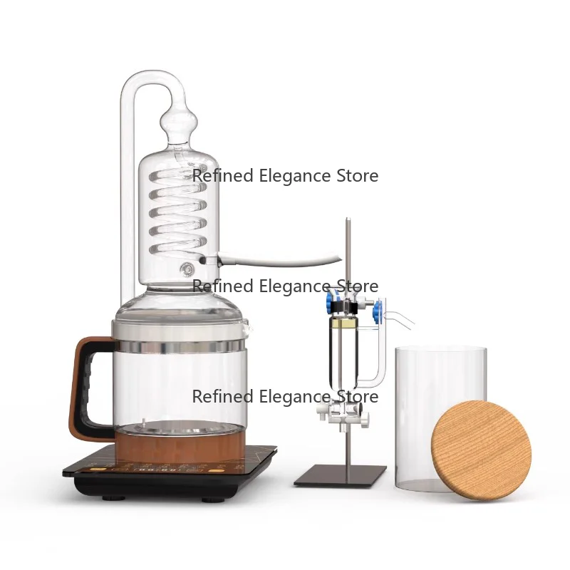 2400ml Borax Glass Distiller Water Cooling Hydrosol Extractor Small Household Essential Oil Extractor Distilled for Perfume