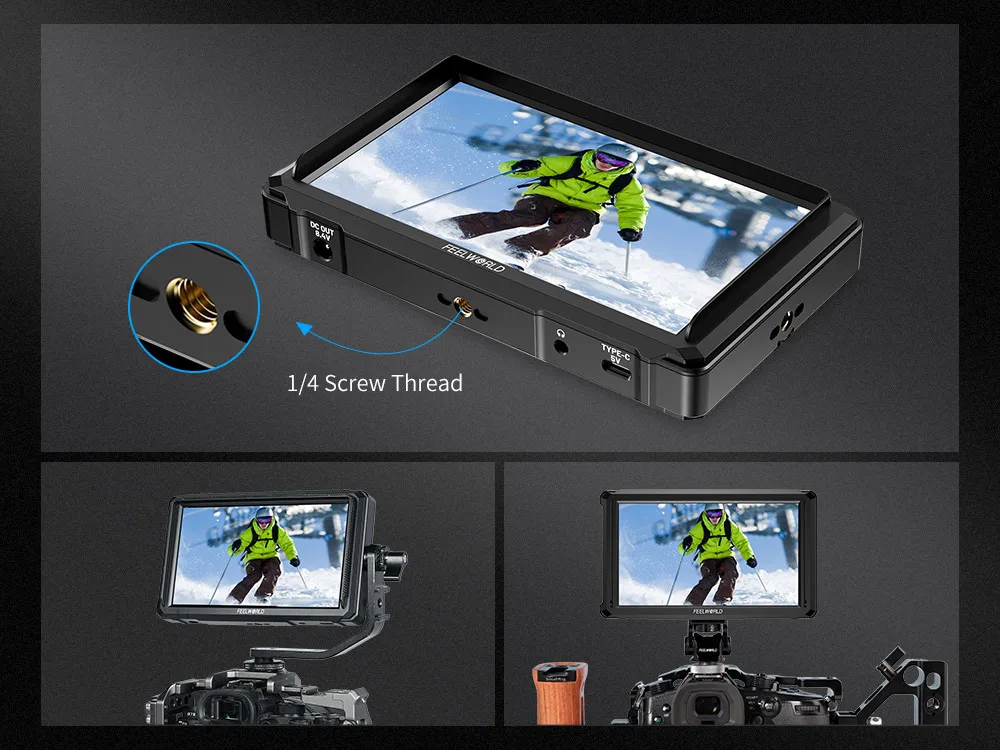 FEELWORLD FW568 PRO 6 Zoll 1200nit Leichter Kamera-Feld-DSLR-Monitor 1920 x 1080 Custom 3D LUT 4K HDMI 60 Hz HDMI Ein- und Ausgang – Detail 16