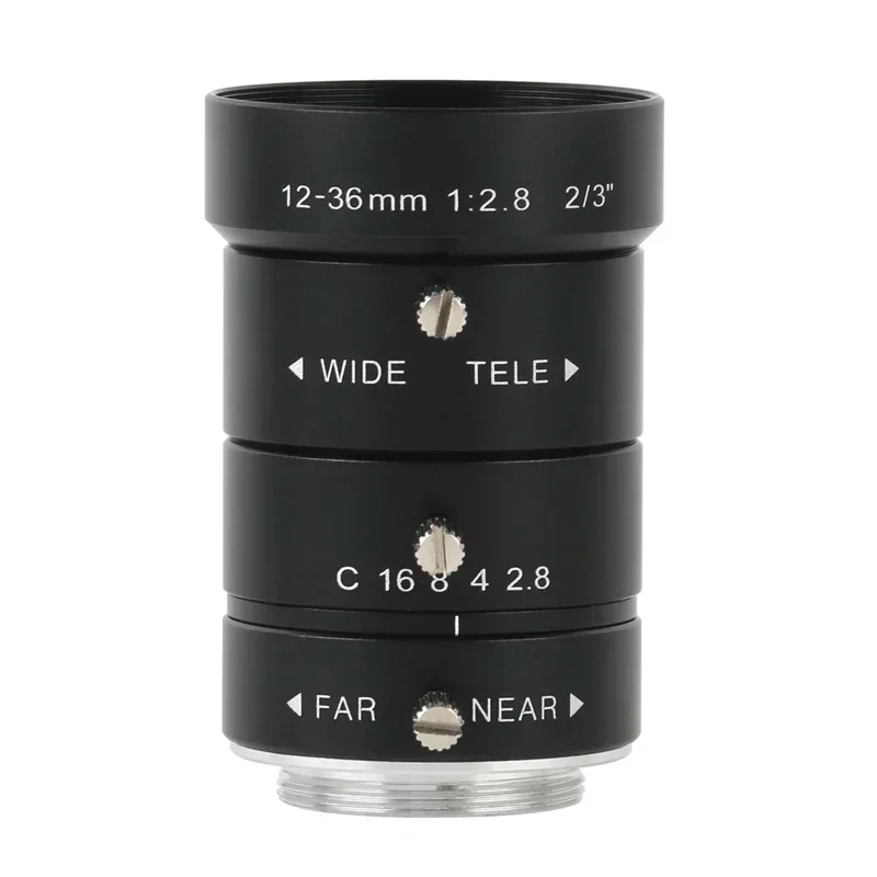 10MP 12-36mm F2.8 - F16 CCTV Industrial Zoom Microscope CS C Mount Lens Big View High Working Distance Large Target Surface fact