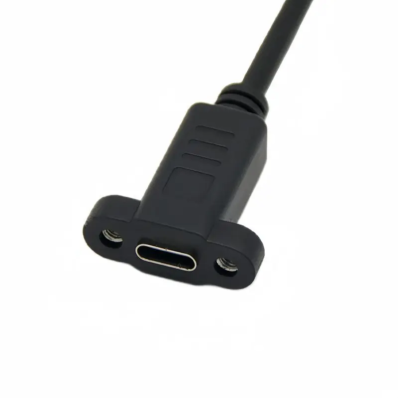 30cm Android Micro USB Male to Type-C Female Extension Cable With Ear Screw Hole Panel USB 2.0 Data Cable