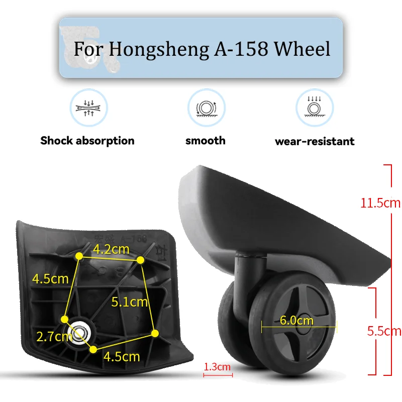 

For Hongsheng A-158 Universal Wheel Replacement Suitcase Rotating Smooth Silent Shock Absorbing Wheel Accessories Wheels Casters