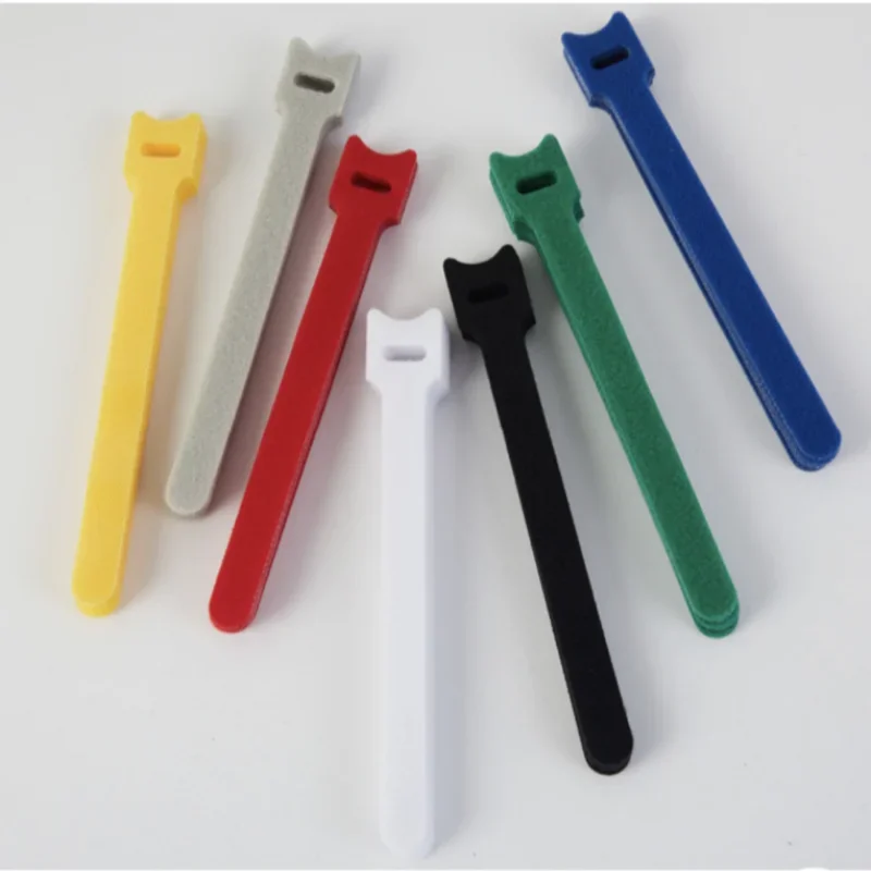 Hook-and-loop Fastener Self-adhesive 15cm Can Be Reused Nylon T-hook Ring Buckle Fixing Tape for Cable Management Tape DIY