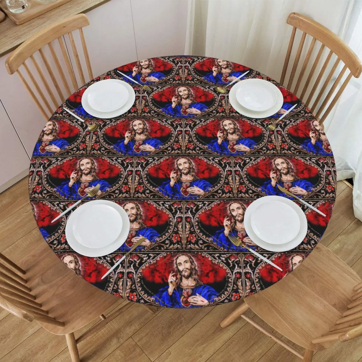 Father Ted Scared Sofa Waterproof Round Tablecloth Oilproof Table Cloth for Kitchen Events Dining Table Cover