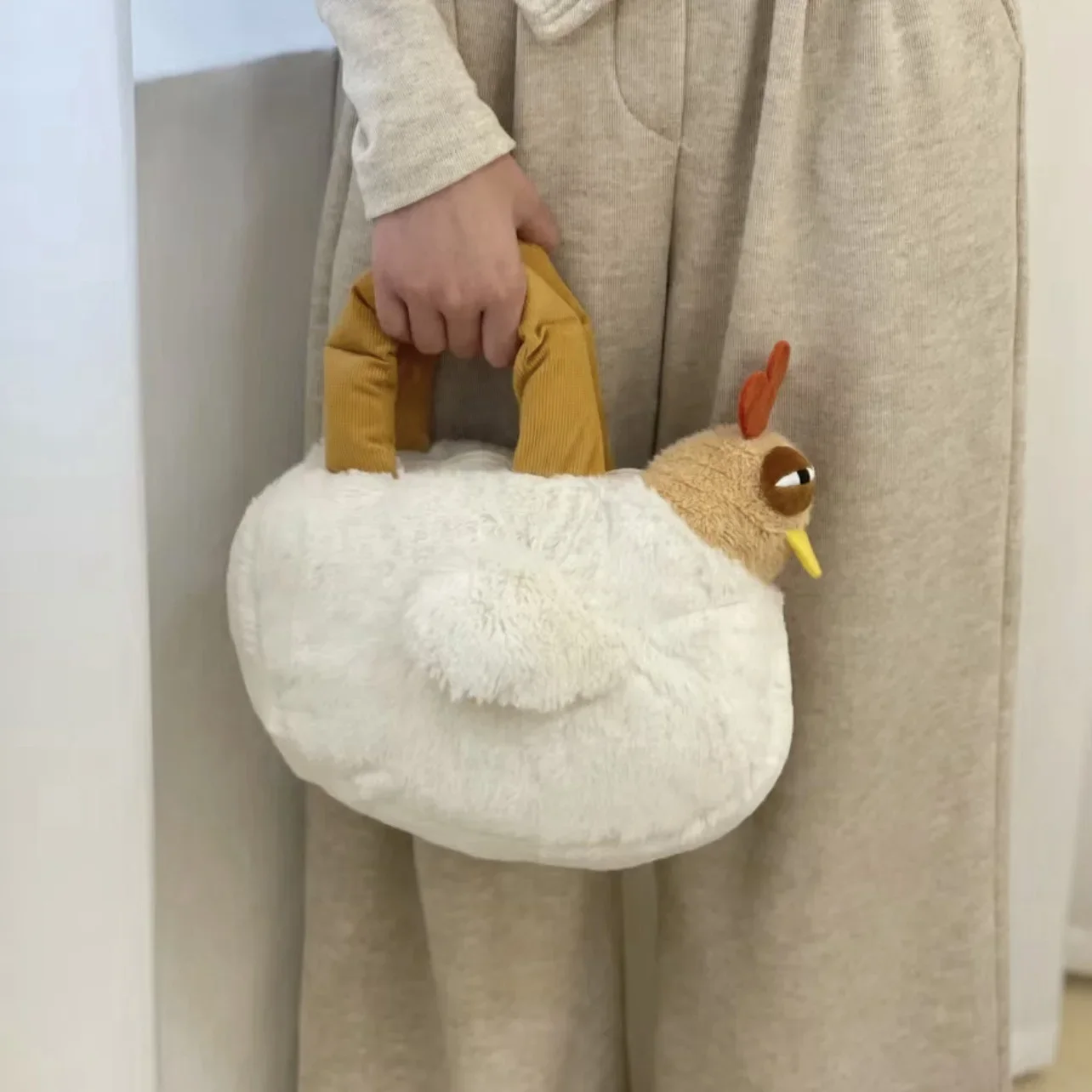 Lustige Huhn Plüsch tasche hässliche Hühner form Handtasche Henne Form schläfrige Puppe Handtasche Schulranzen Geldbörse für Mädchen Geburtstags geschenke