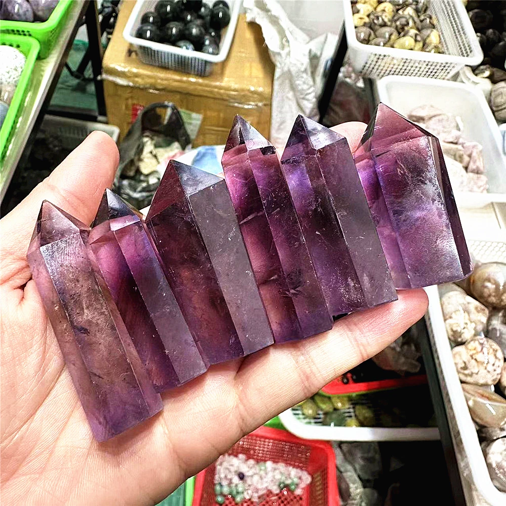 

High Quality Natural Amethyst Crystal Obelisk Healing Stone Crystal Wand Gift For Home Decor 1pc