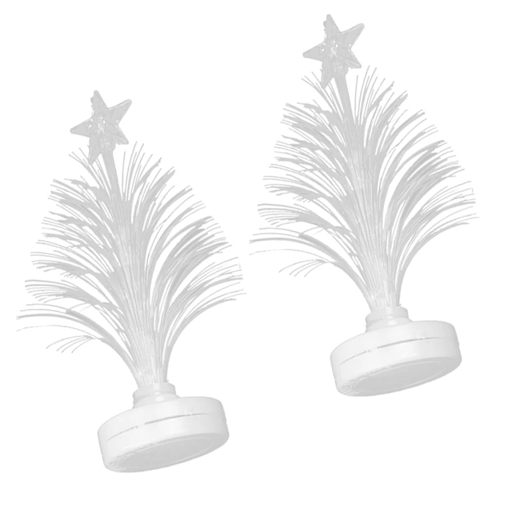 2 قطعة Led الألياف البصرية ضوء الليل مصباح شجرة عيد الميلاد الصغيرة اللون تغيير ديكور مكتب ضوء للمنزل حفل زفاف