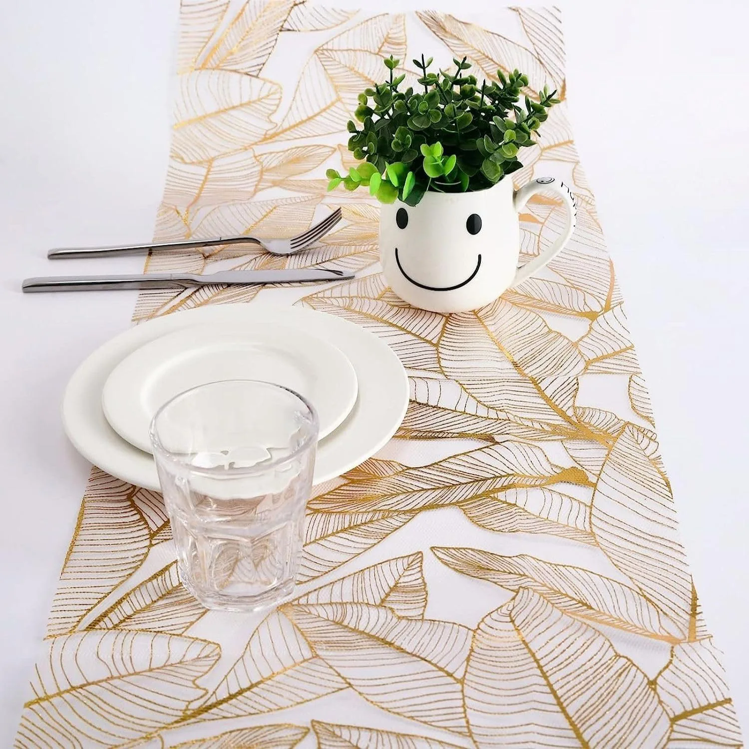 Light Luxury Gold Foil Mesh Table Flag Holiday Party Wedding Decoration