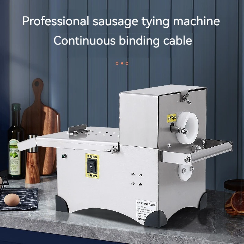 Food Grade Stainless Steel Electric Advanced Sausage Tying Machine Tabletop Sausage Knotting Machine Sausage Strapping Machine