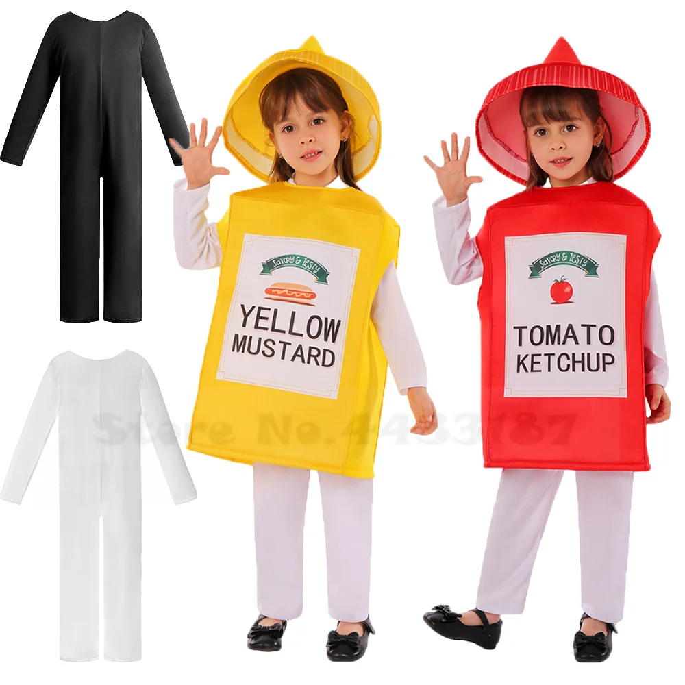 New Kid Donut Pizza Cheese Egg Jumpsuit Children's Halloween Food Costume Children's School Performance Suit Cosplay Costume