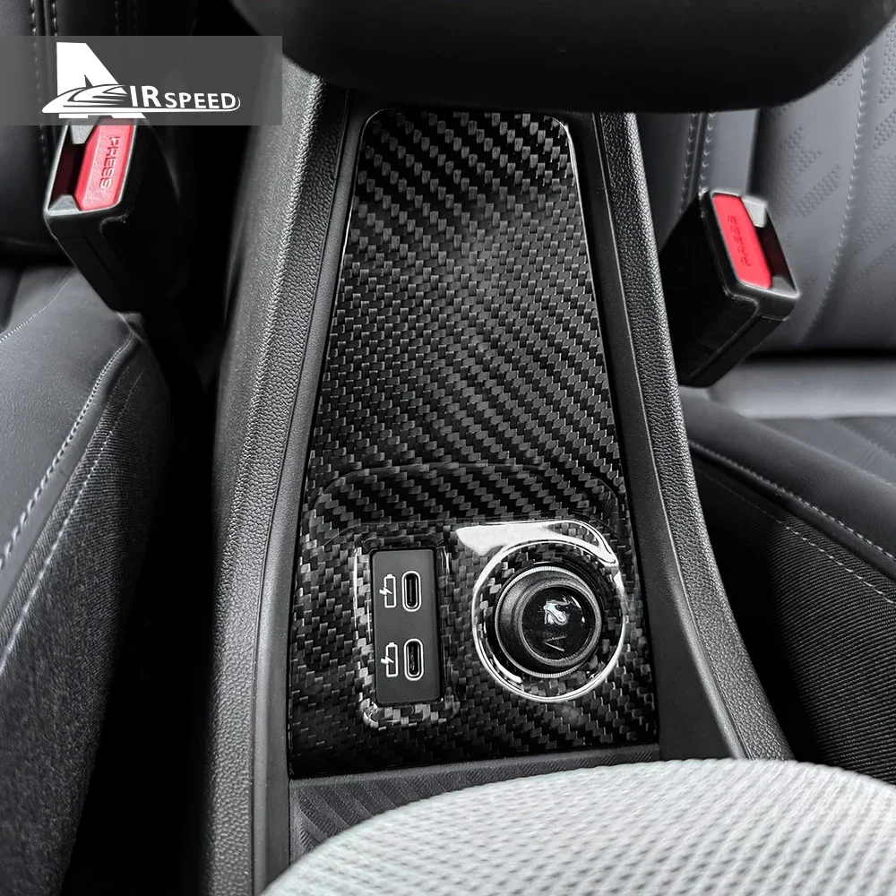 

Real Carbon Fiber Car Cigarette Lighter USB AUX Panel for BMW Mini Cooper S F65 F66 F67 2024 2025 Console Cover Sticker Interior