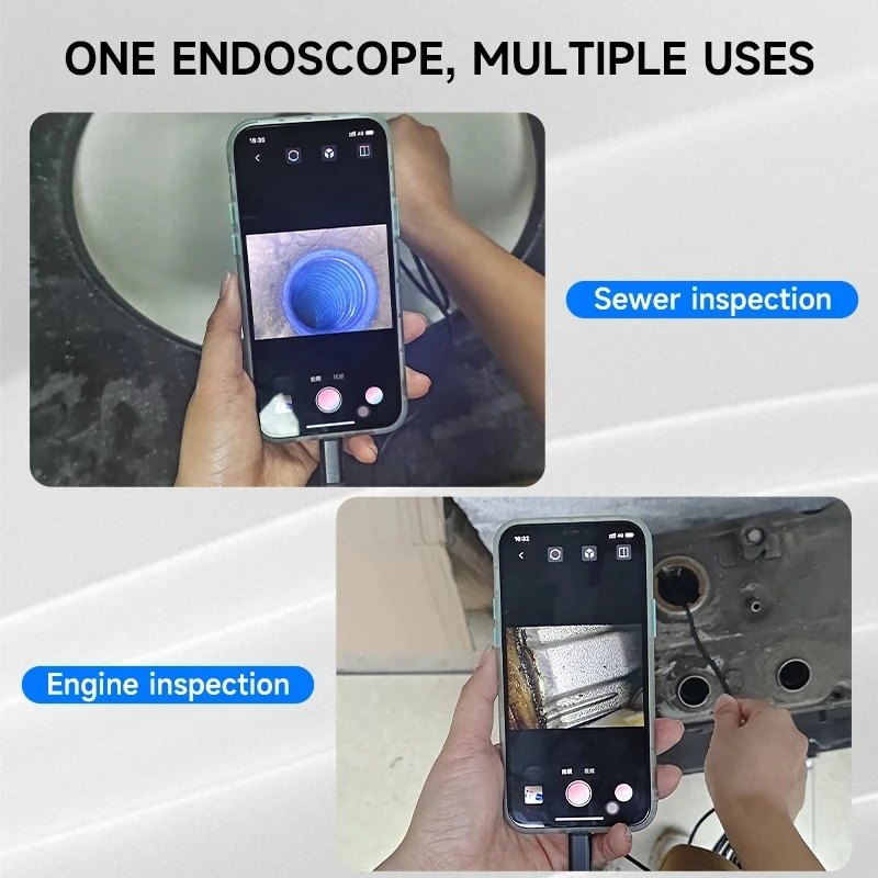8mm 1080P Endoscope Automotive Boroscope Inspection Device Camera For Apple Iphone IOS Smart Phone Android Type C Cars Mobile