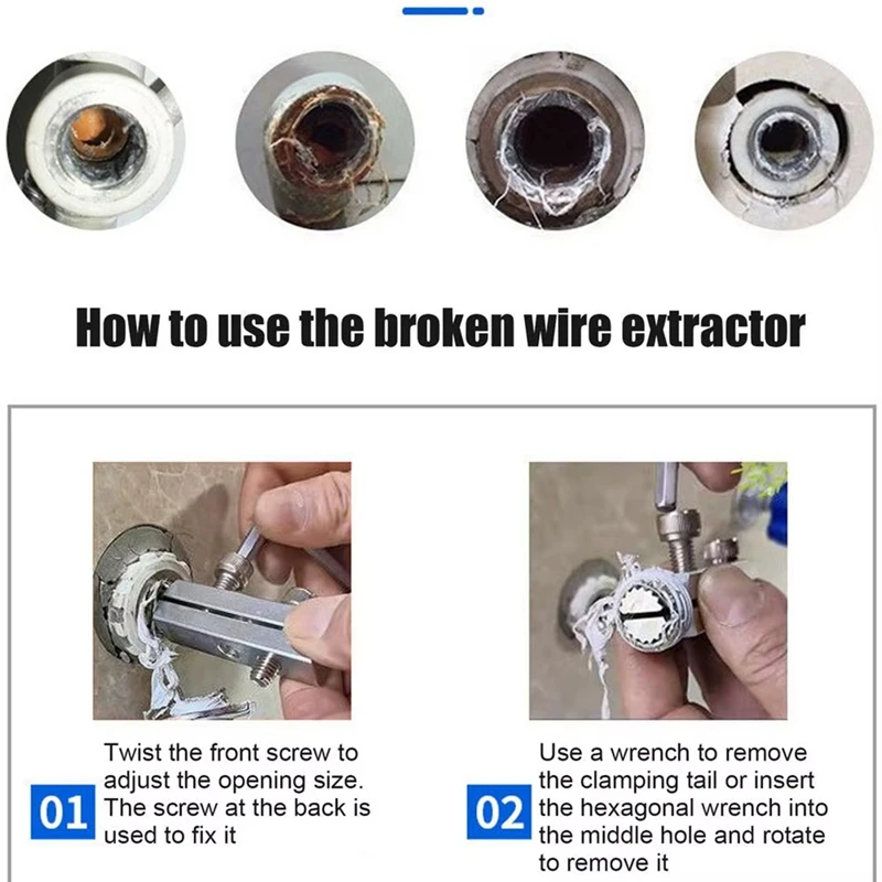 AAAN-Herramienta extractora de tubos rotos, juego de extractores de tornillos rotos, juego de extracción de pernos de tornillo dañado multifuncional, instalación de grifo