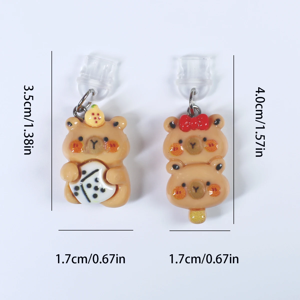 1 shiny cartoon card skin capybara bear dice phone dust plug/unique and interesting mobile phone accessory pendant gift