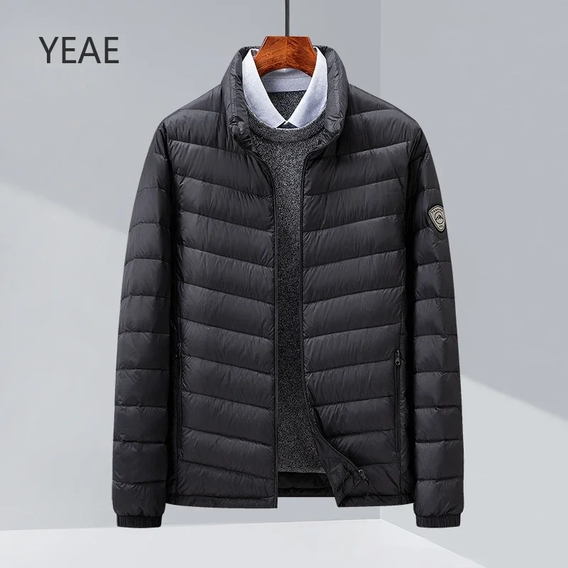 YEAE Stand Collar Light Duck Down Jacket Men's New Style Light Warm Autumn and Winter Men's Thin Coat Men's Jacket