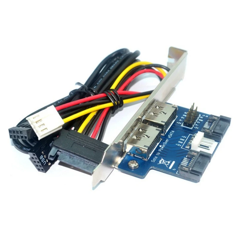 Masaüstü bilgisayar çift bağlantı SATA güç ESATA Esatap 9Pin USB 2.0 dönüştürücü genişleme arka braket kartı