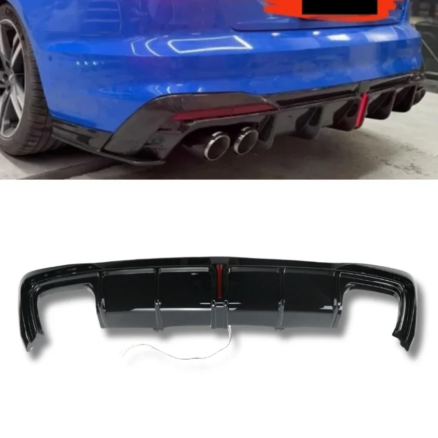 

TIYPEOR Car Body Kits for A4L 2020 - 2023 Car Rear Bumper Diffuser with LED Light Spoiler Splitter Back Lip Tuning