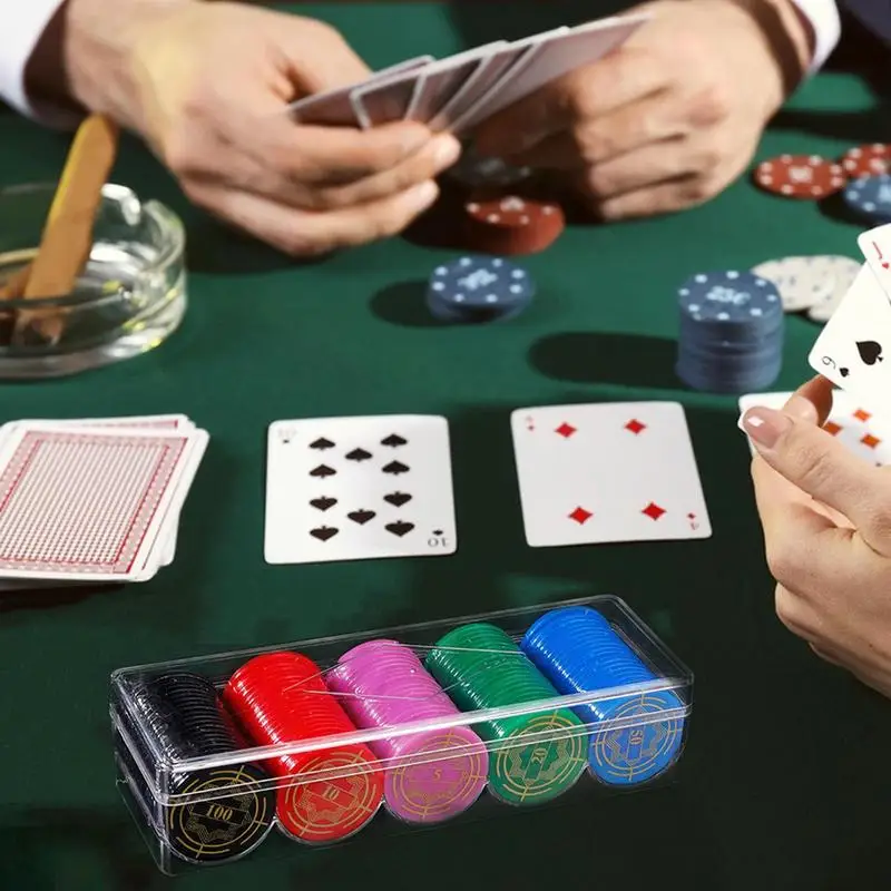 Bandeja Para Fichas De Póker De Acrílico – Estuche Transparente Con Tapa Para 100 Fichas, Organizador De Casino Portátil Y Duradero Para Hogar