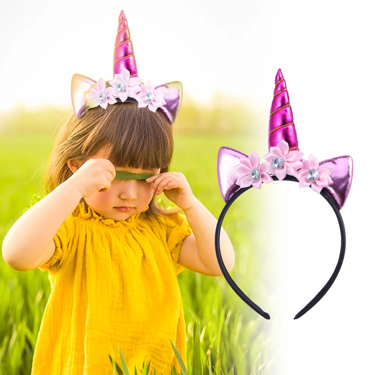 

Unicorn Headpiece Hair Hoop Kids Hairband Cartoon Headband for Children Headdress