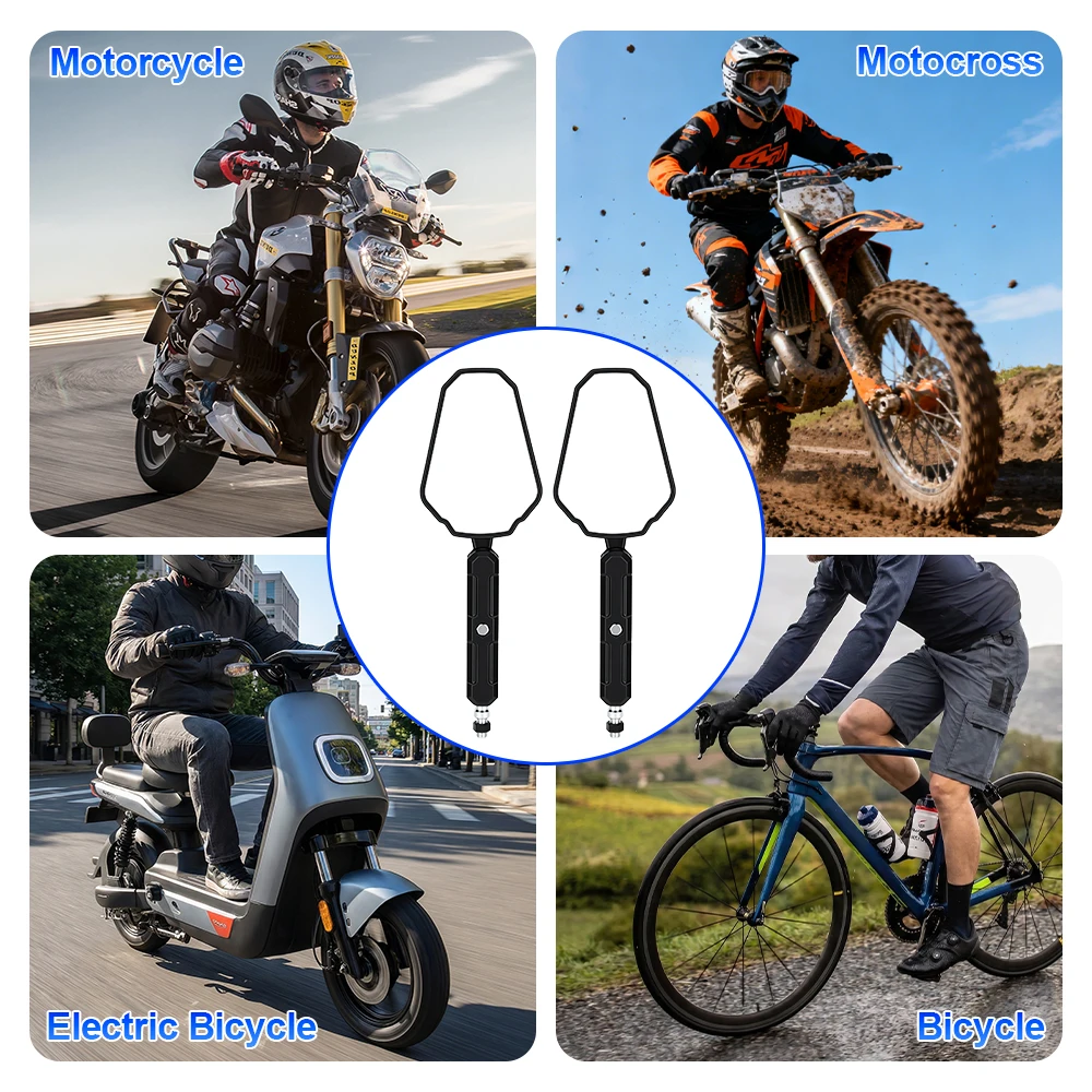 High-quality Universal Motorcycle Rearview Mirror Foldable and Adjustable Viewing Angle Motorcycle Side Mirror Reflector