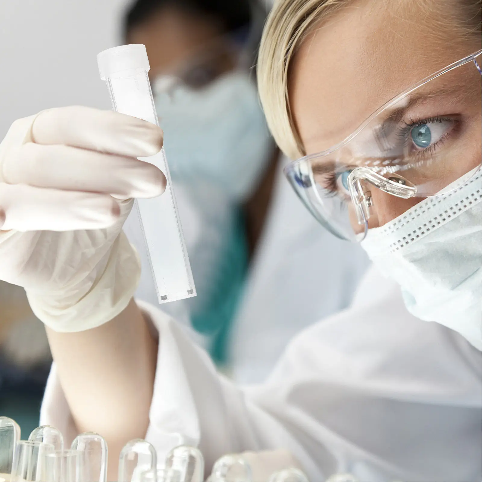 

25 шт. прозрачных пробирок с крышками, пластиковые лабораторные пробирки для домашнего использования, устойчивые к деформации, герметичная конструкция