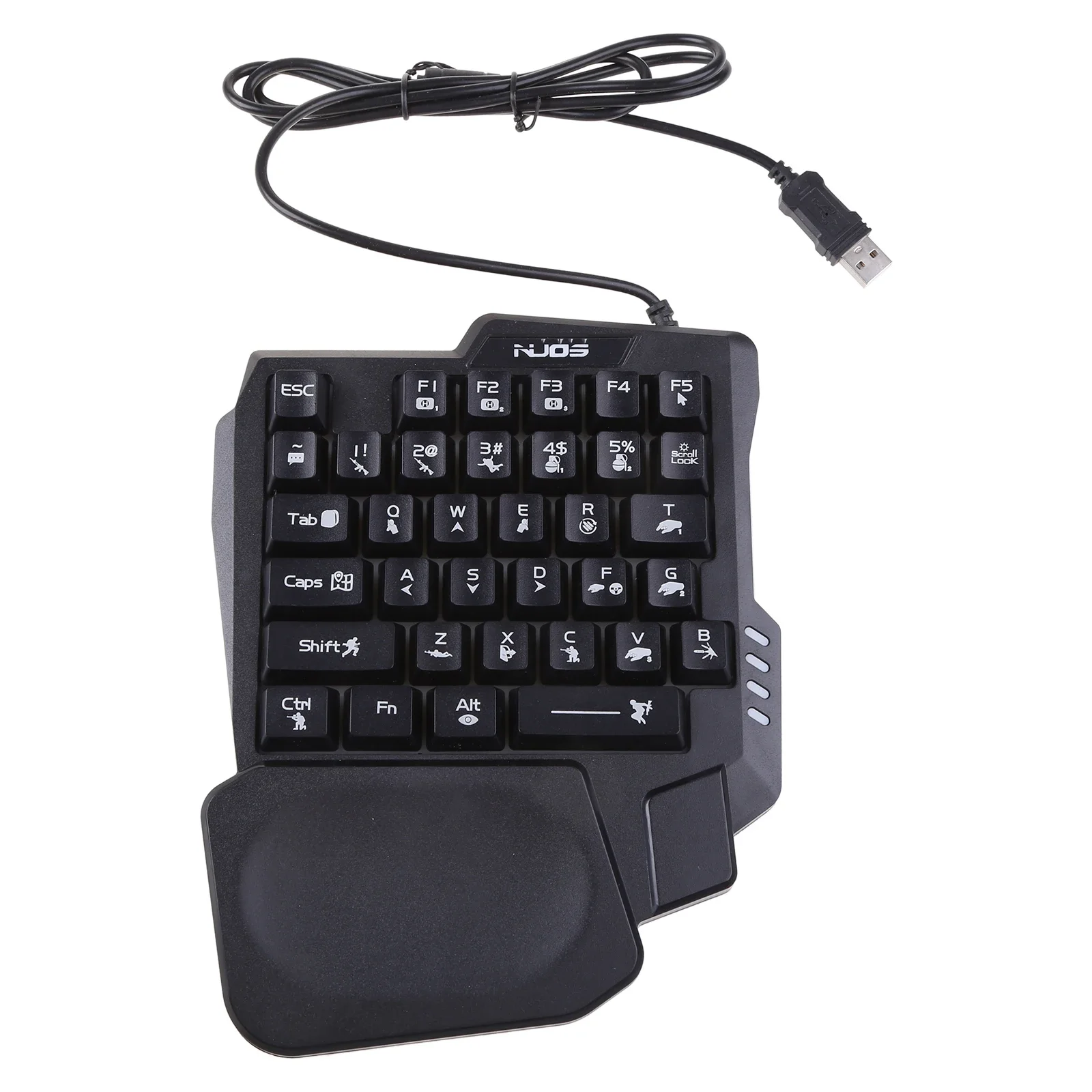 

USB Keyboard One-handed Wired 35 Keys Luminous Gaming Keyboards For Tablet Colorful Ergonomics Gamer Keypad Hand Rest