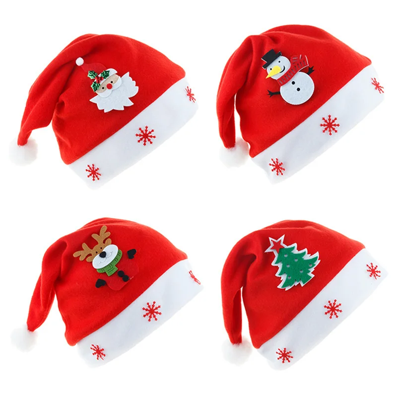 2023 New Christmas Hat Flexible Edge For All Festival Event Hat Xmas Head Wearing Supplies For Family Shopping Mall School Party