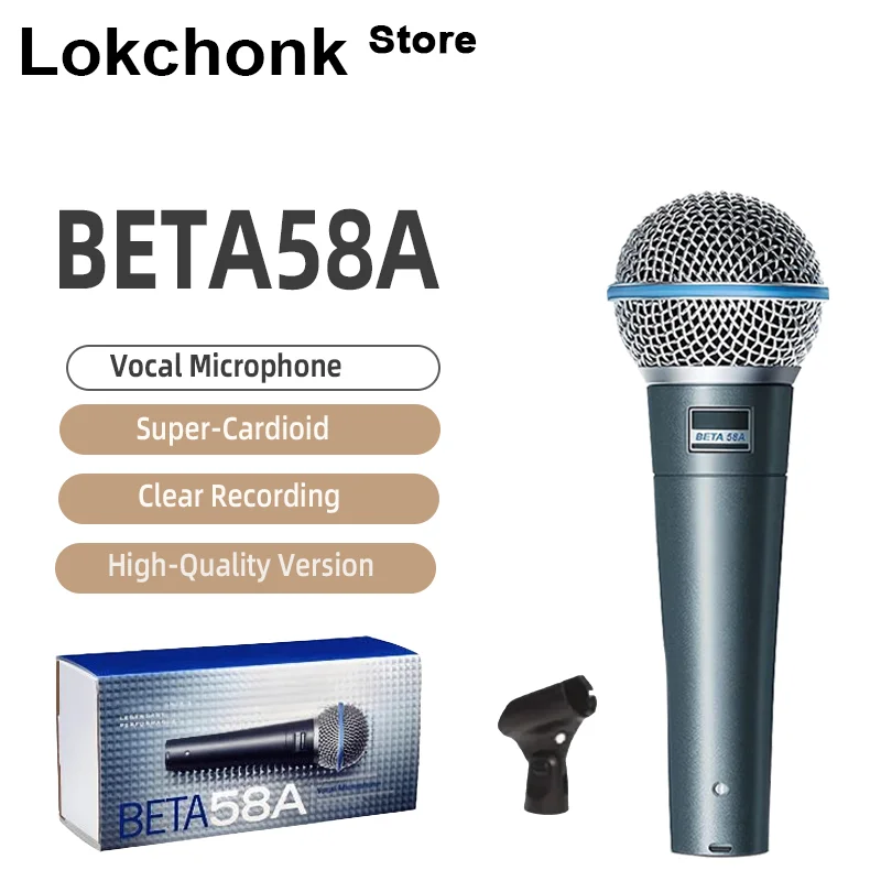 METAL BETA 58A Supercardioid Dynamic Microphone For Stage Singing Professional Wired Microphone for Karaoke BBOX Recording Vocal